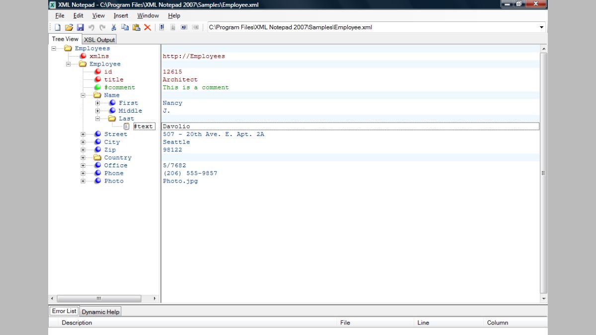 Phần mềm XML Notepad