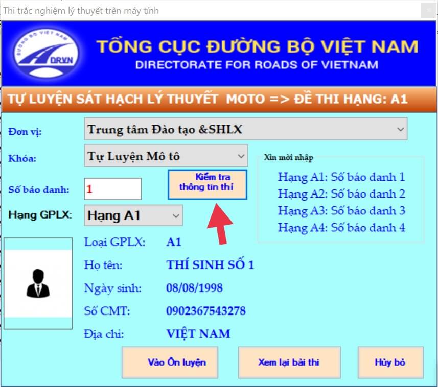 tải phần mềm thi lái xe a1