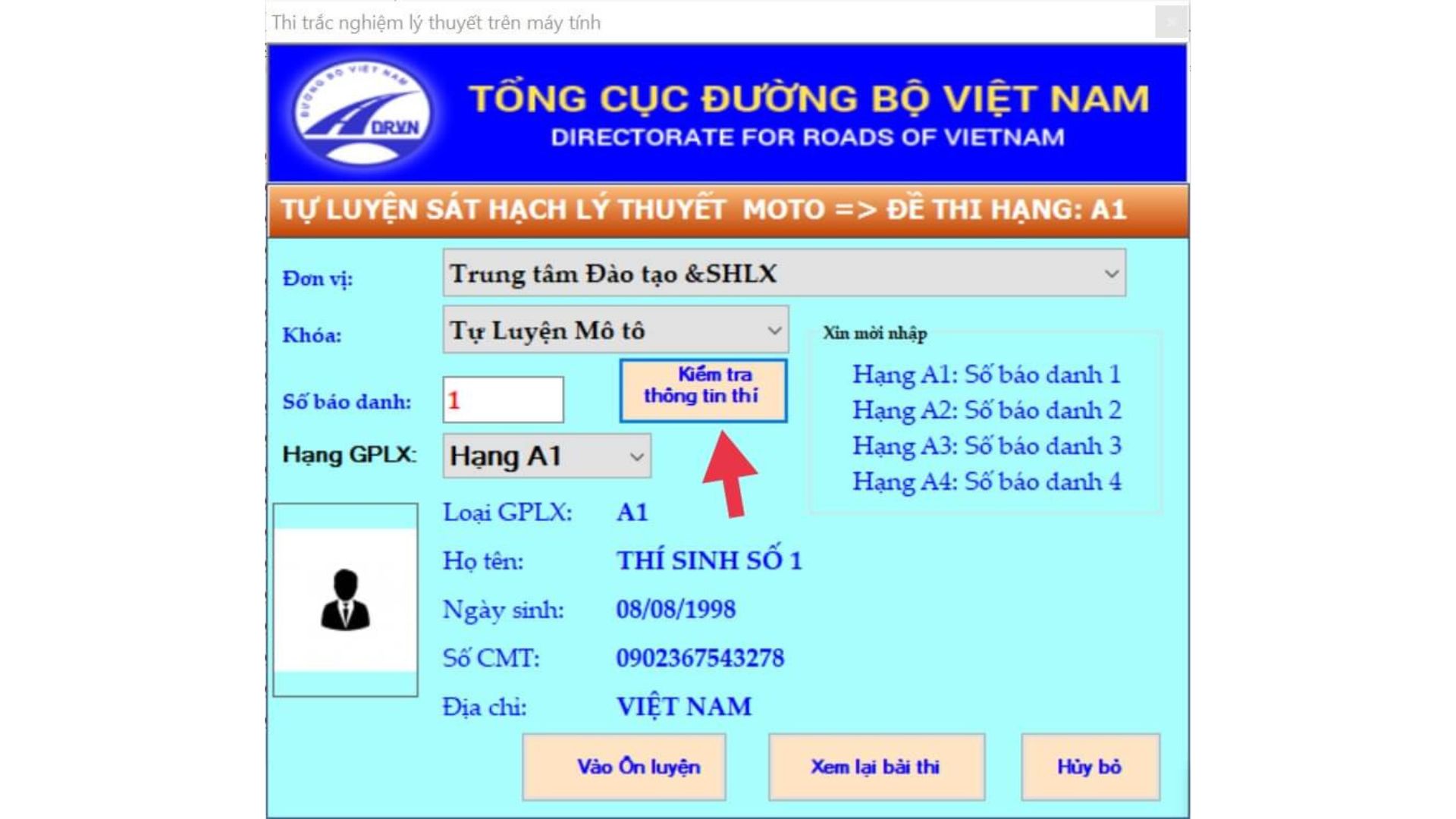 tải phần mềm thi A1 nhanh